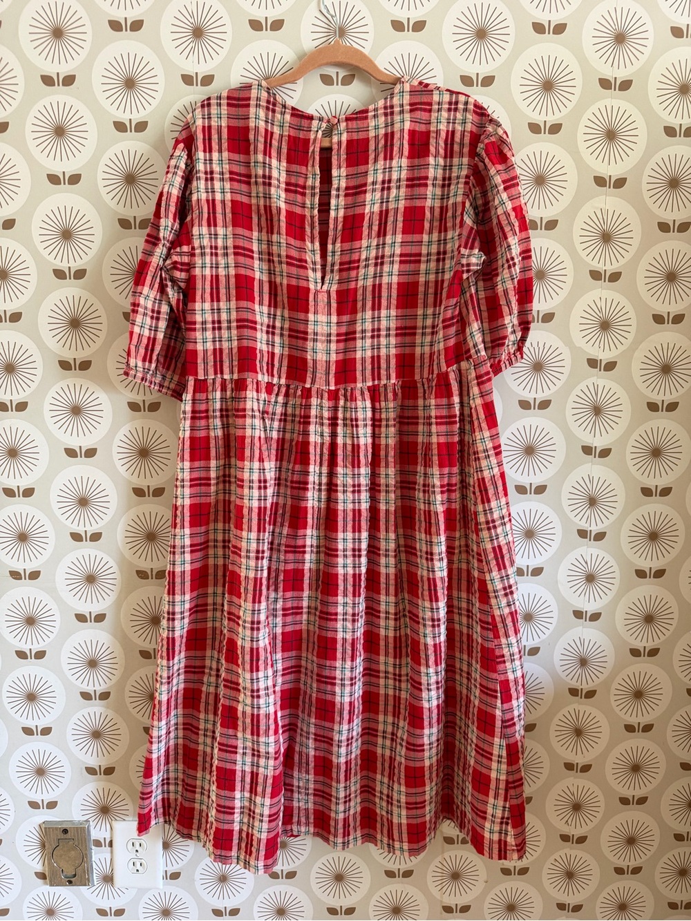 Monki Red and Cream Plaid Top - Picture 4 of 4